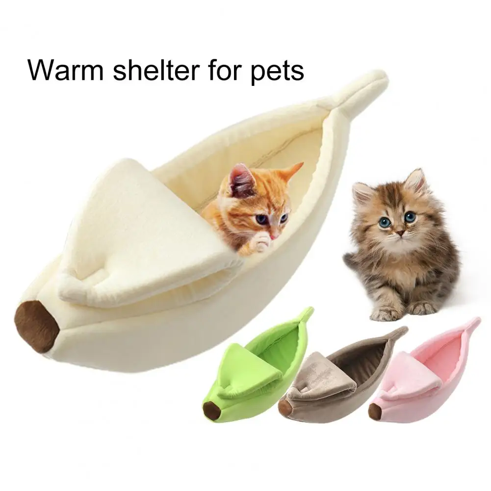 

Pet Bed Funny Banana Cat Bed House Windproof Keep Warm Cloth Funny Banana Cat Bed House Cozy Pet Sleeping Mat Cat Supplies