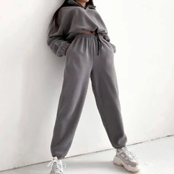 Women Pant Sets Sweatshirts Autumn Winter Matching Sets Tracksuit Y2k Zipper Long Sleeve Loose Two Pieces Suits Work Streetwear