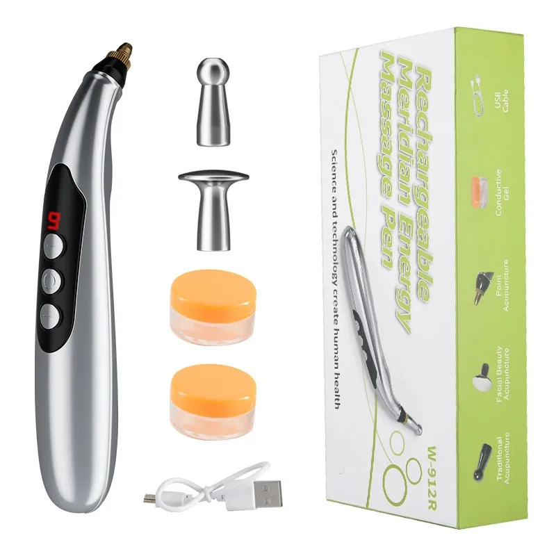 High Quality Electrical Acupuncture Pen with Manual-Wired Control Built-In Battery for Meridian Energy Body Massage