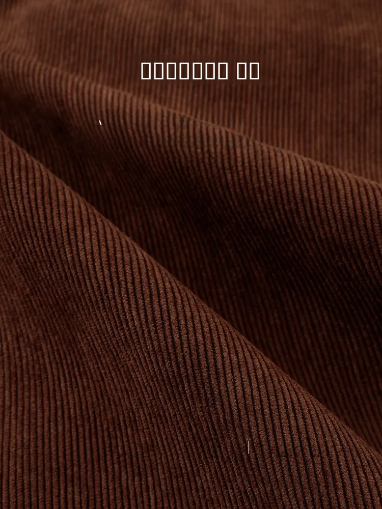 Jupe trapèze en velours côtelé marron caramel pour femme, vintage, taille haute, fermeture éclair, jupe amicale pour les déplacements par Dplay