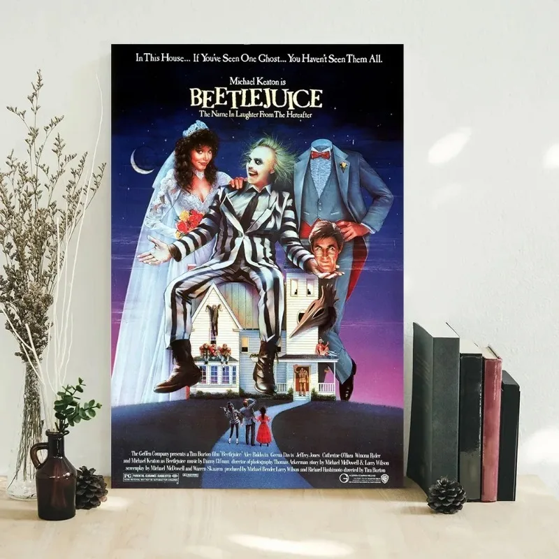 Classic Movie Beetlejuice Horror Comedy Vintage Tim Burton Film Poster Canvas Painting Wall Art Pictures Home Room Decor