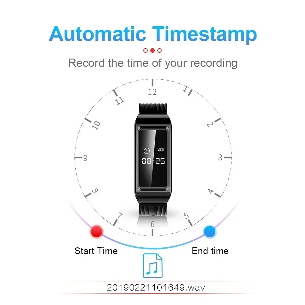 فيديو صغير مسجل صوت ساعة كاميرا 1080P DV DVR المهنية سوار رقمي الإملاء الصوت مايكرو صغير لأمن المنزل #6