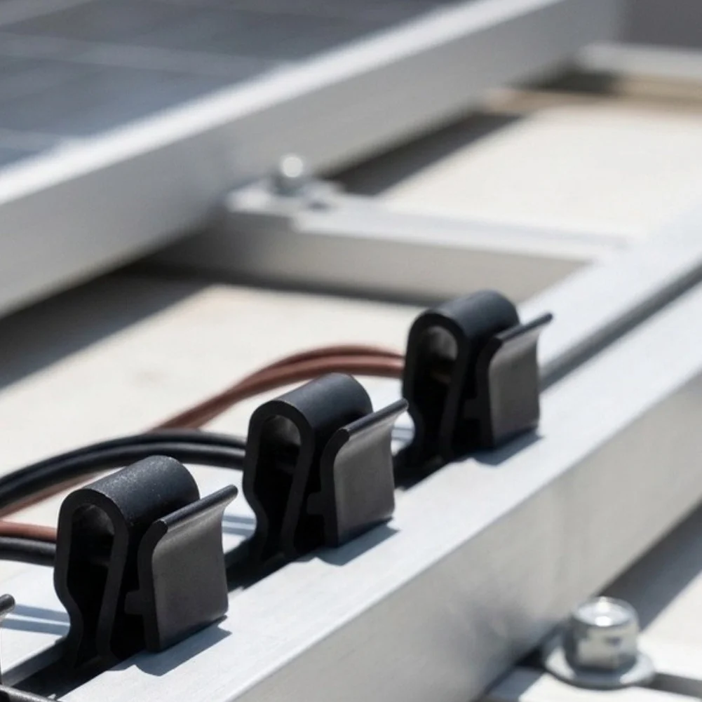 For 2-6mm Wires Solar Cable Clips For Outdoor Exposure Fire Risk Prevention UV-resistant PA66 Temperature-stable