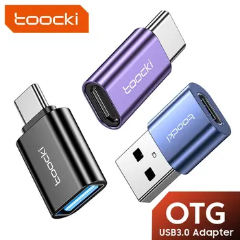 Toocki OTG USB 3.0-C타입 어댑터, 마이크로-C타입 수-USB 2.0 암 변환기, 맥북, 샤오미, 삼성 OTG 커넥터용