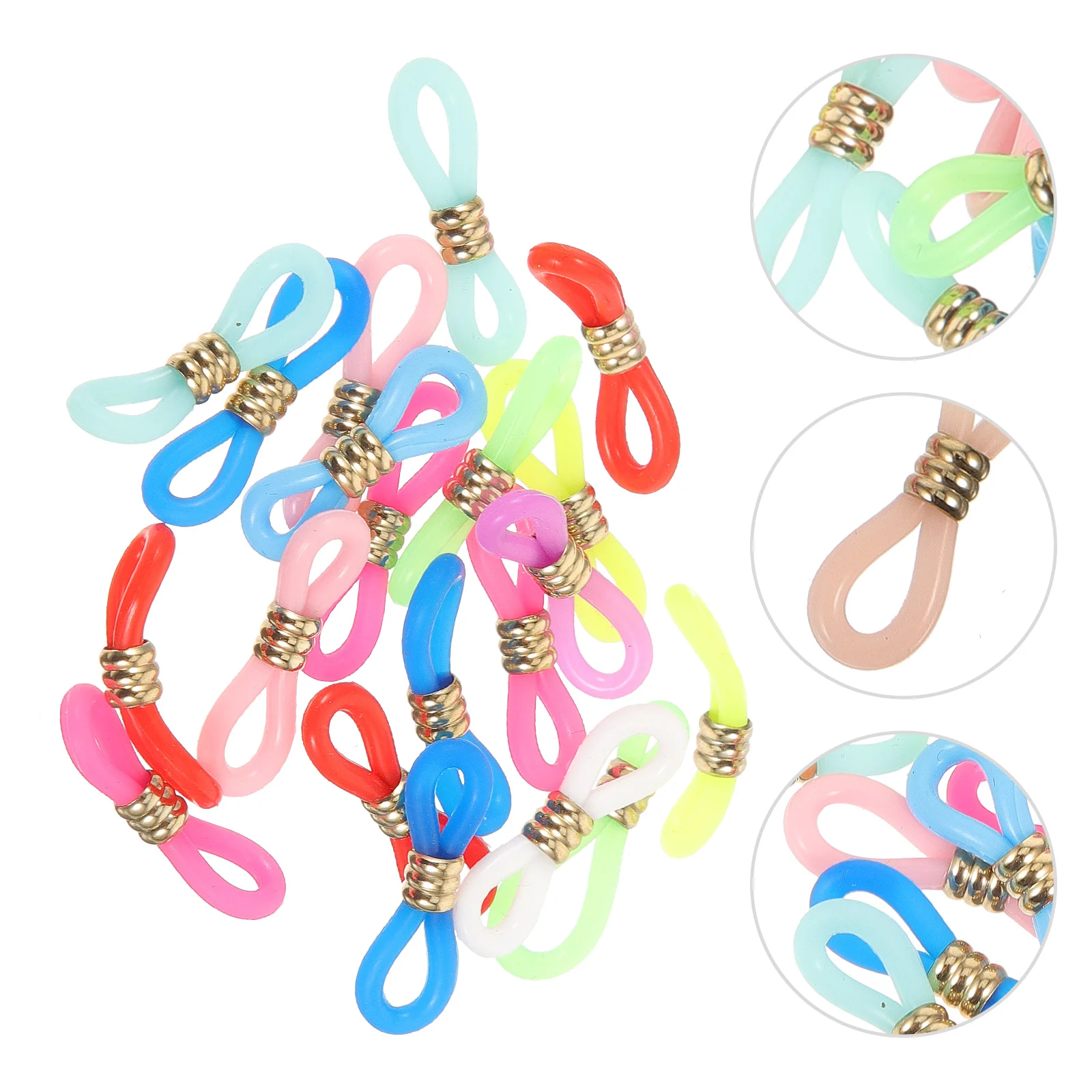 

60 Pcs Glasses Chain Ends Anti slip Buckle Cord Retainer Eyeglass Parts Strap Holder Frame Silicone Care