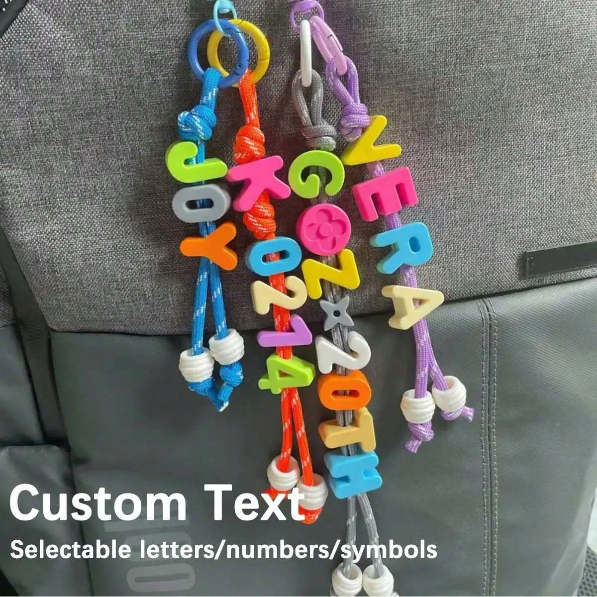 1 x individueller bunter Namens-/Geburtstags-Rucksack-Anhänger, Geburtstagsgeschenk, Valentinstagsgeschenk, Feiertags-Gedenk – Detail 3