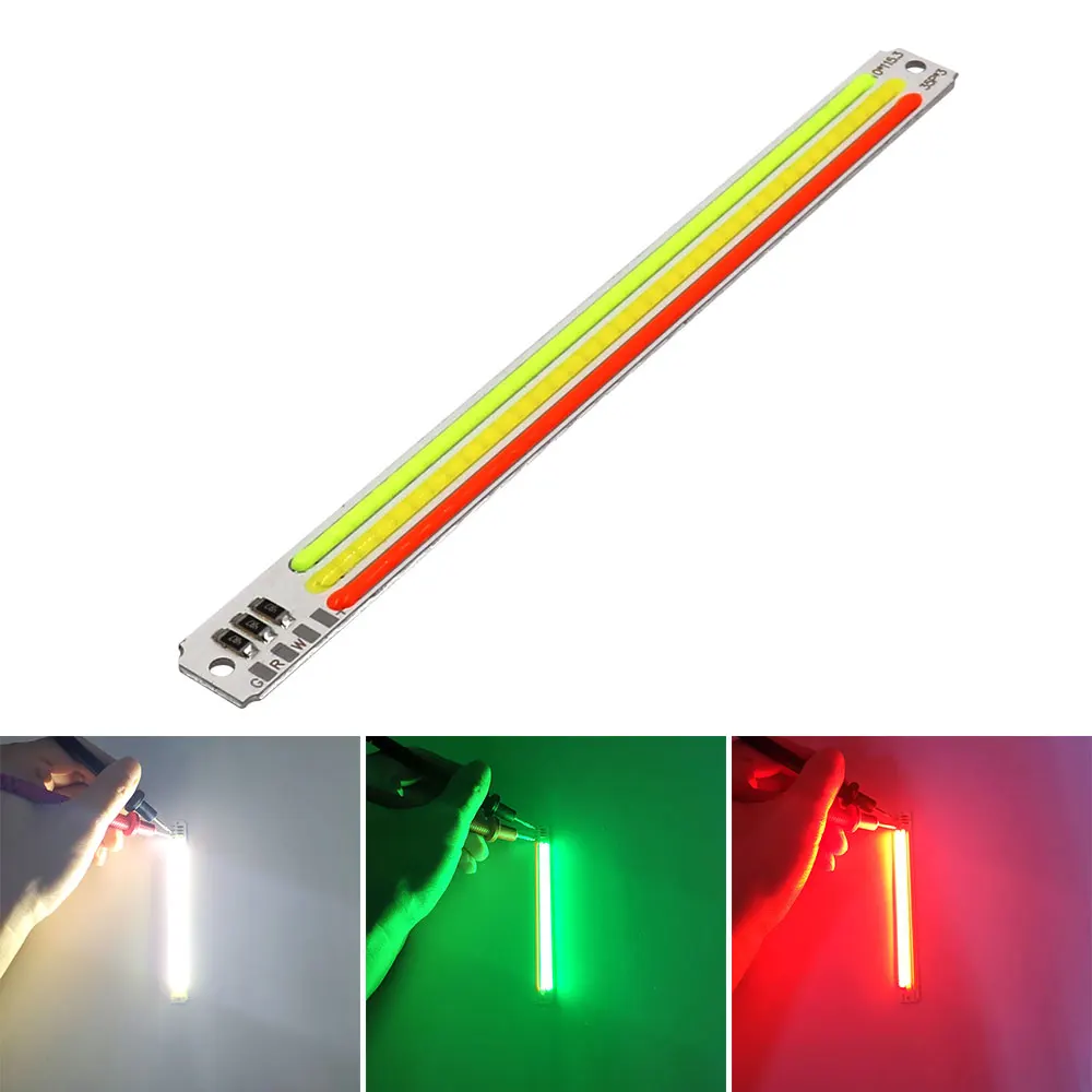 Dropshipping 115x10mm Red Green White 3-color 5V COB Strip LED Light Tricolour Lamp for Face Recognition Decoration Signal Light