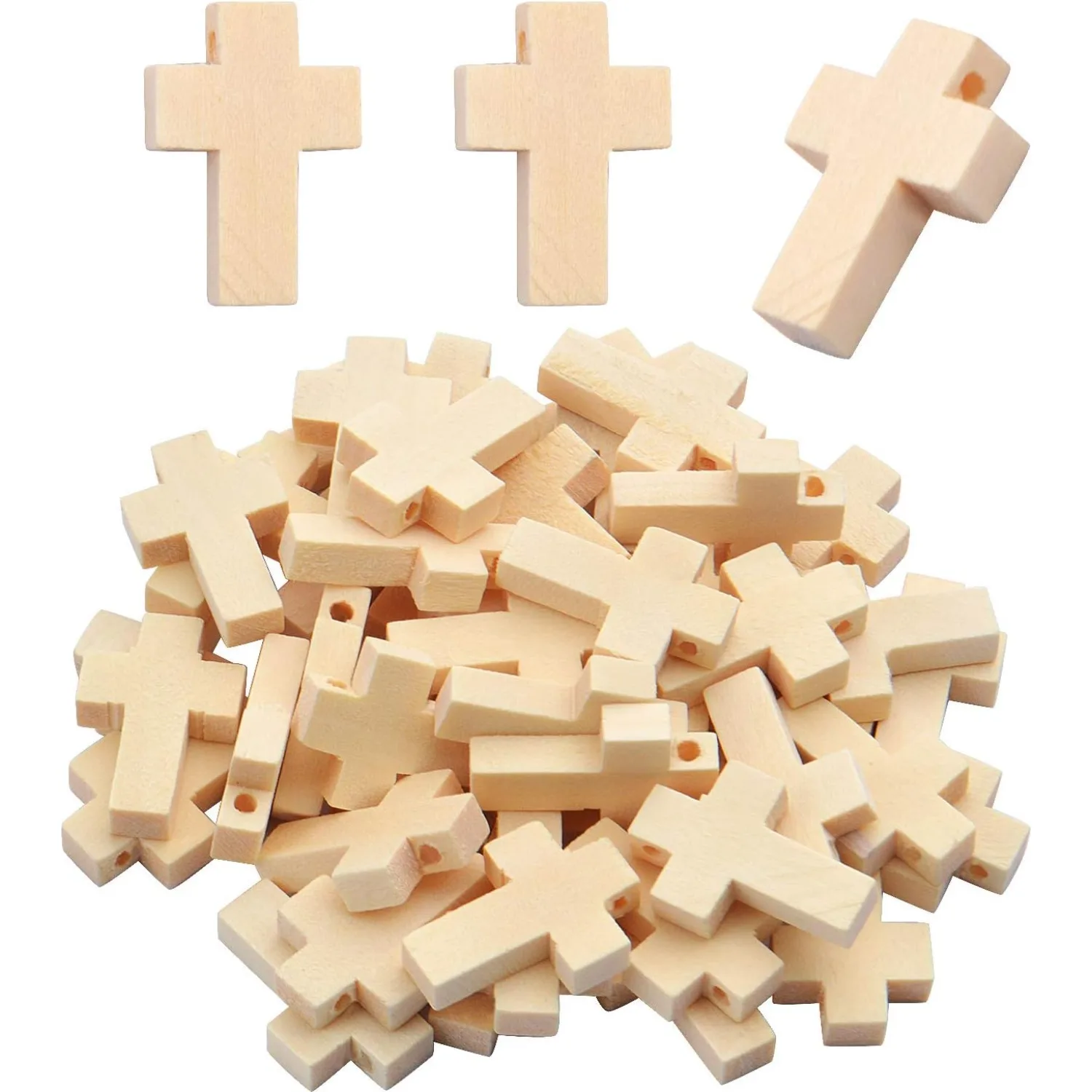 

Wooden Crosses Bulk,50pcs Natural Wood Crosses Charms Mini Cross Crucifix for Crafting Religious Jewelry Making