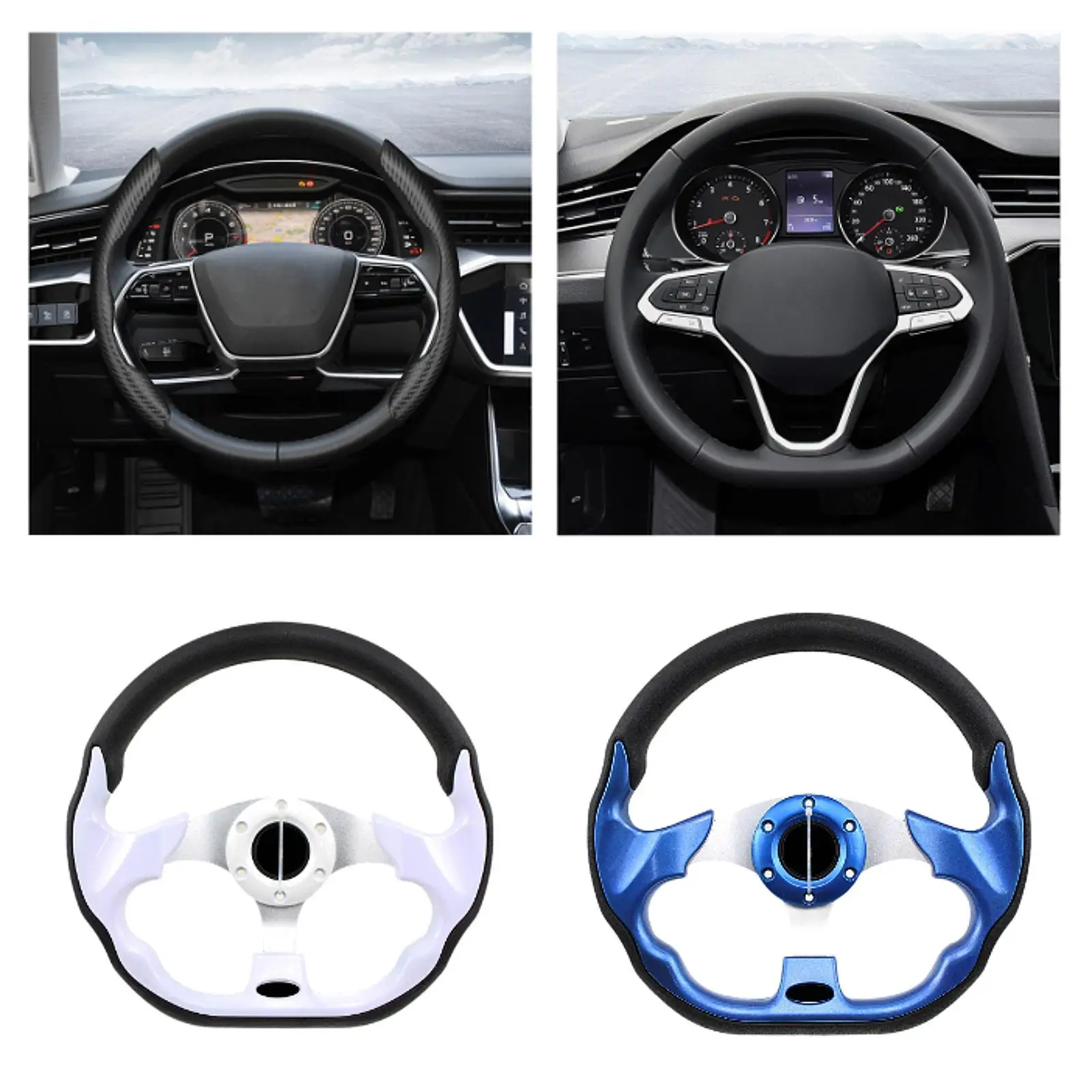 

Generic Sport Race Car Steering Wheel Replacement Nonslip Boats Ships 32cm