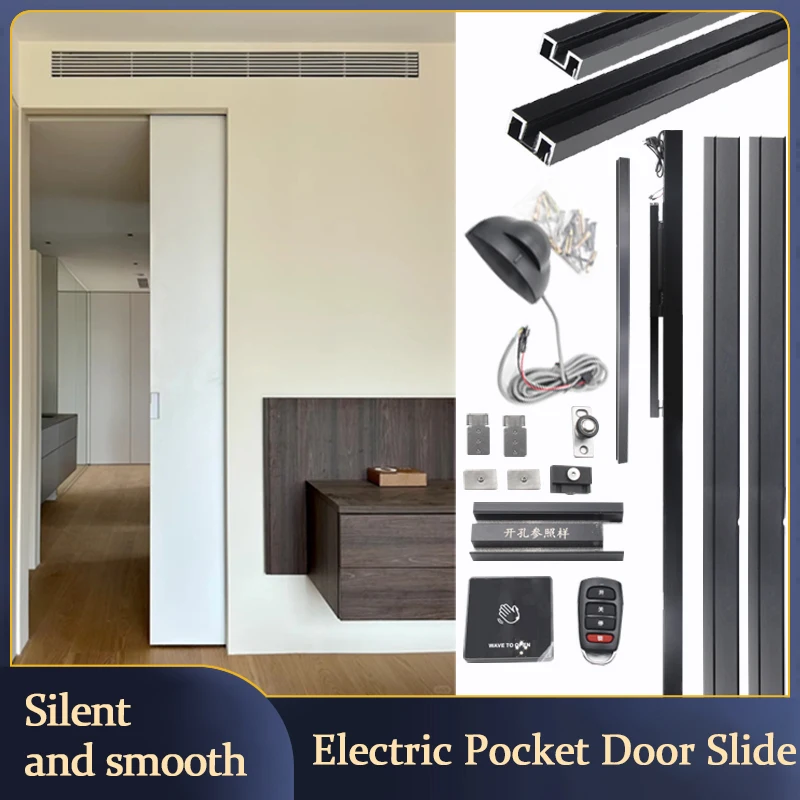 

Electric Pocket Door Track Hidden Door Single Wooden Door Magnetic Levitation Automatic Door Slide Rail Touch Sensing Door