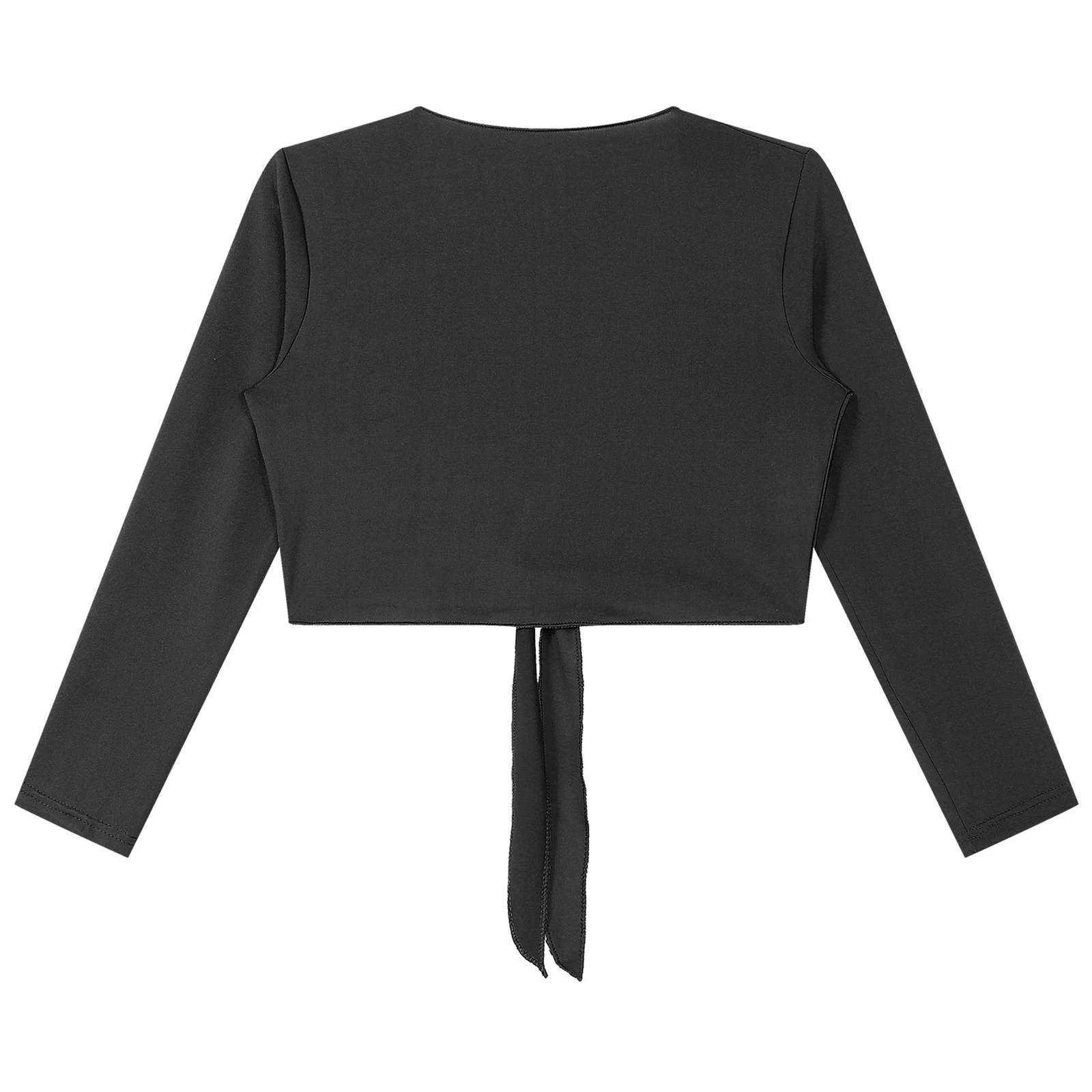 Self-Tie Buikdans Tops Vrouwen V-Hals Mesh Lange Mouw Omslagdoek Shopt Bolero Cardigan Podium Danskleding Kostuum