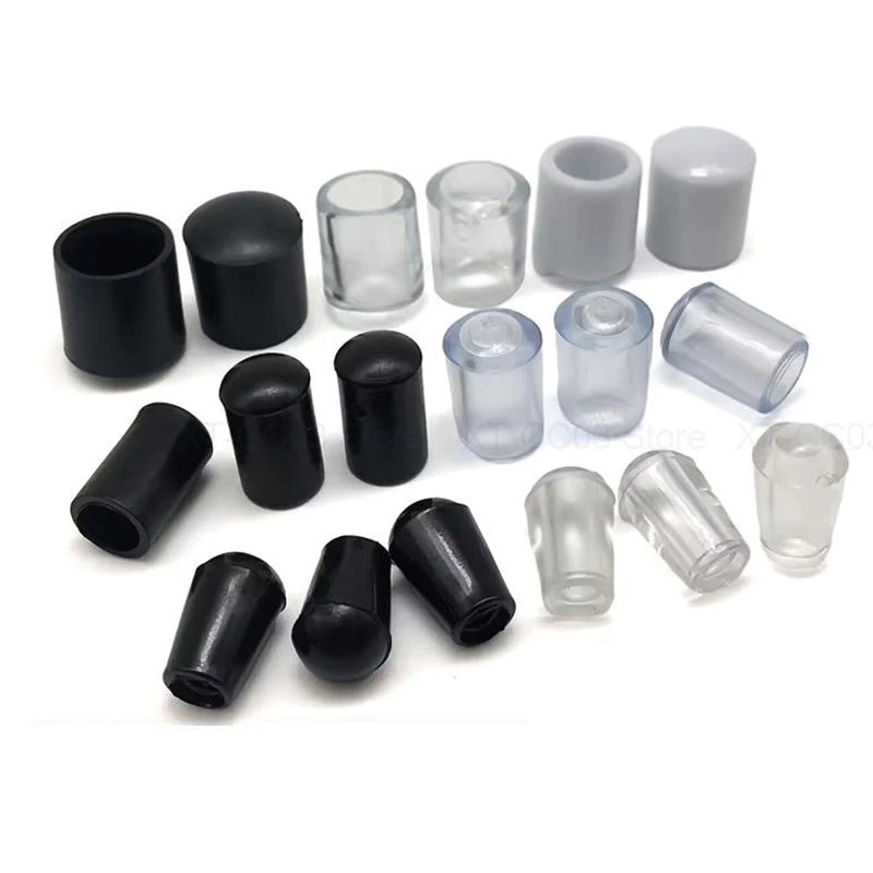 2.5/3/3.5/4/5/6/7/8/10mm PVC Round End Cap Cover Screw Thread Hook Cover Soft Plastic Caps Coat Hanger Anti Protective Sleeve