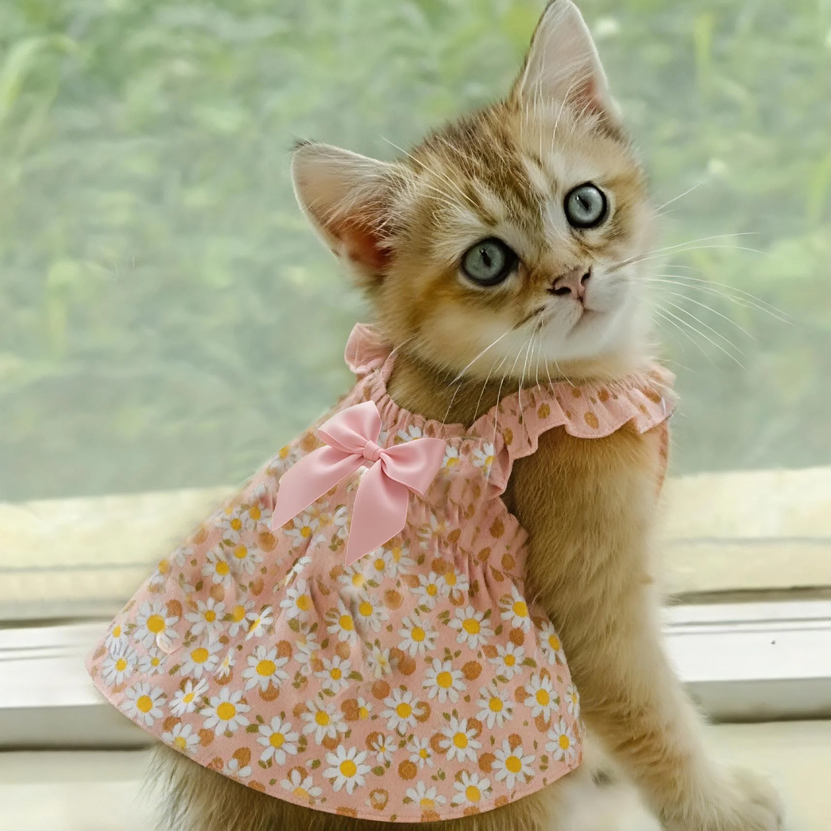 1 falda para gato, vestido para mascotas, vestido de verano para perros, estilo romántico con estampado Floral rosa, ropa para perros pequeños, ropa para mascotas, falda para Chihuahua