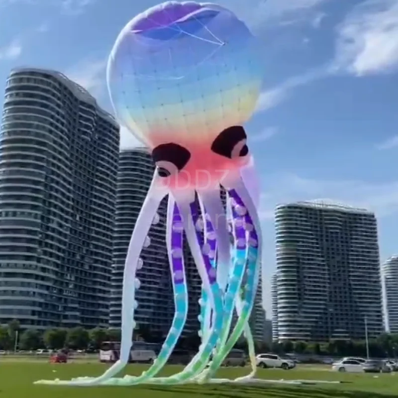 

DDDZ 20m LED Octopus Night Flying Kite Ripstop Nylon Fabric Line Laundry Pendant Large soft Inflatable large show Kite