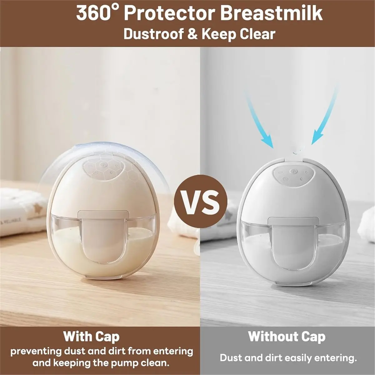 6PC Updated Anti-Leak Spout Cap for E20/E10/S1/S1 Pro Wearable Breast Pump, Silicone, Dust Cover for Pump