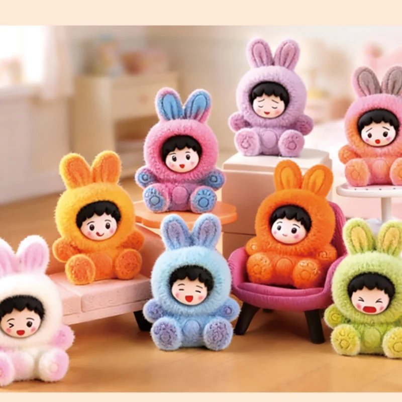 Accesorios de caja sorpresa de Chibi Maruko-chan flocados, juguetes de moda, cajas sorpresa, bolsas sorpresa, llaveros, regalos de cumpleaños para escritorio
