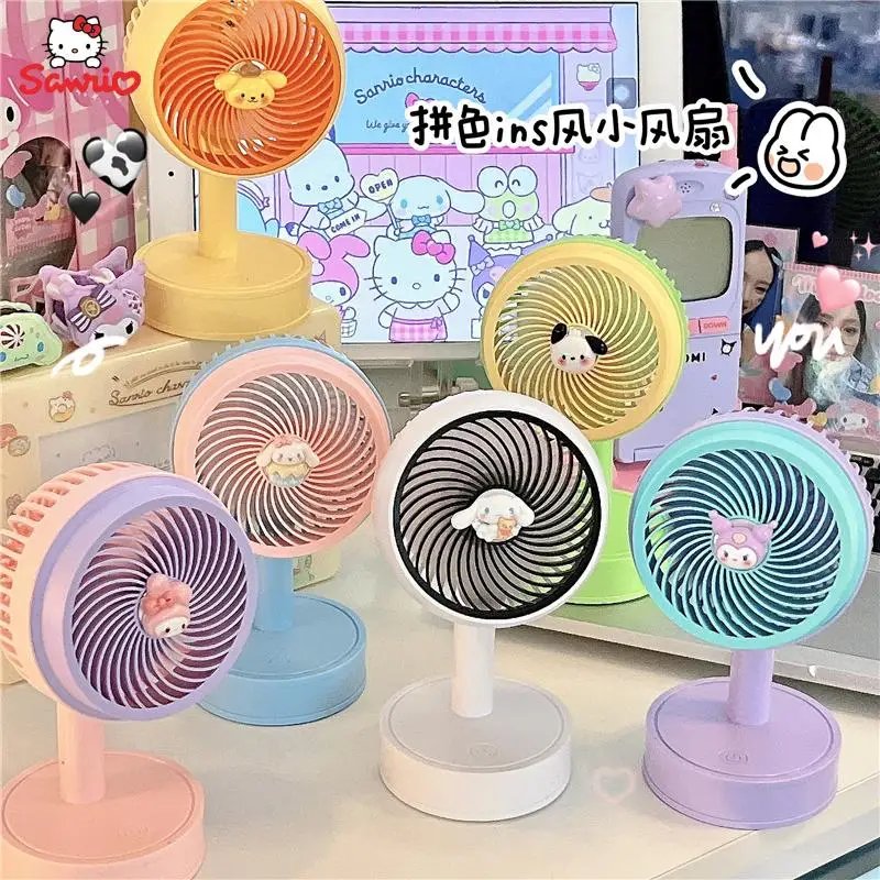 

Kawaii Sanrio Small Fan Cinnamoroll Kuromi My Melody Cartoon Cute Students Summer Desktop Small Fan Office Desktop Fan Kids Gift