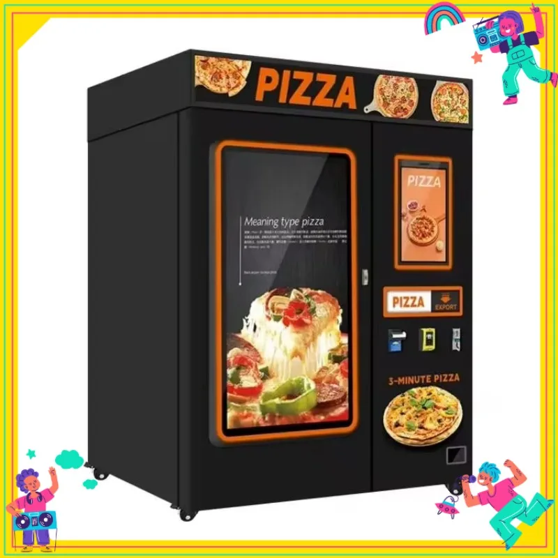 Customized 32 Inch Touch Screen Hot Food Pizza Making Machines Distributeur Automatic Lets Pizza Vending Machine