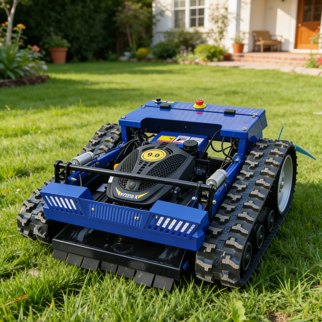 

Customized New Tracked All-terrain Lawn Mower Remote Emergency Stop Protection Adjustable Lifting Height Powered Grass Cutter