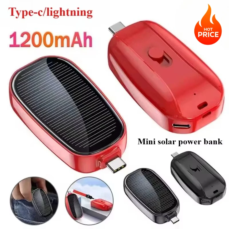 Emergency Solar Mini Portable Power Bank Keychain Portable Charger Small Outdoor Camping External Battery For iPhone and Xiaomi view 6