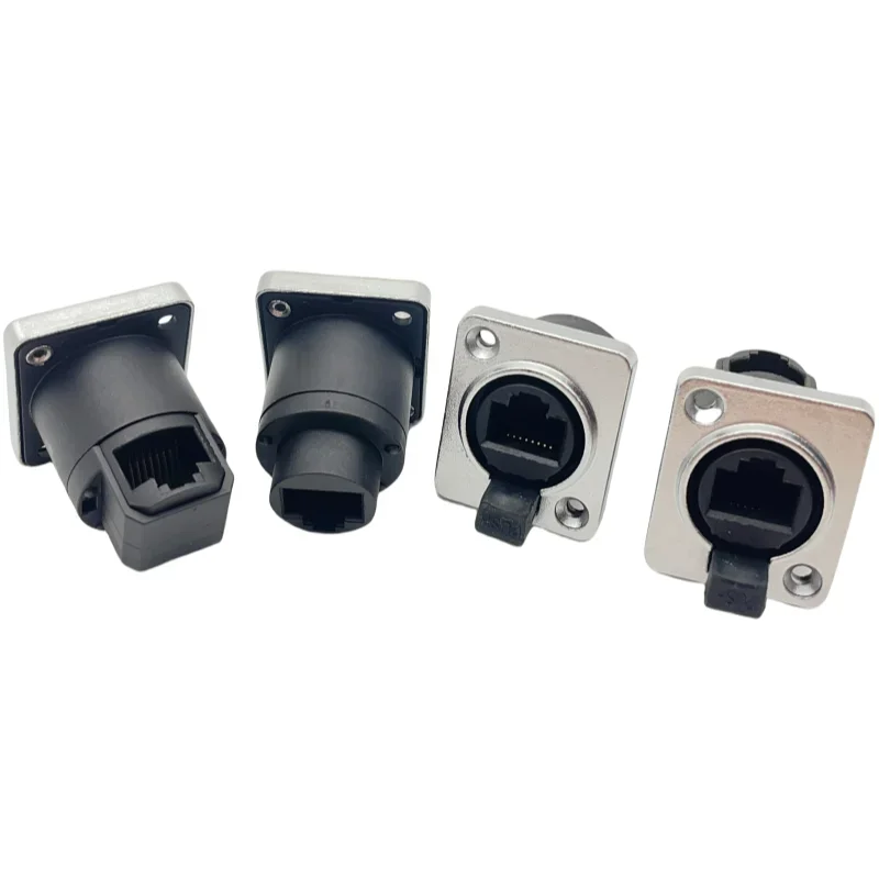 1PCS RJ45 Waterproof connector plug,D type panel mount socket  ip65 Ethernet connectors