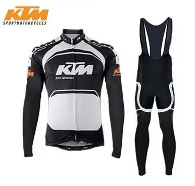 KTM Men\'s Cycling Clothing Clothes Long Sleeve Man Maillot Jersey Leg Set Bicycle Sleve Breathable Mtb Pants Bib Automn Autumn