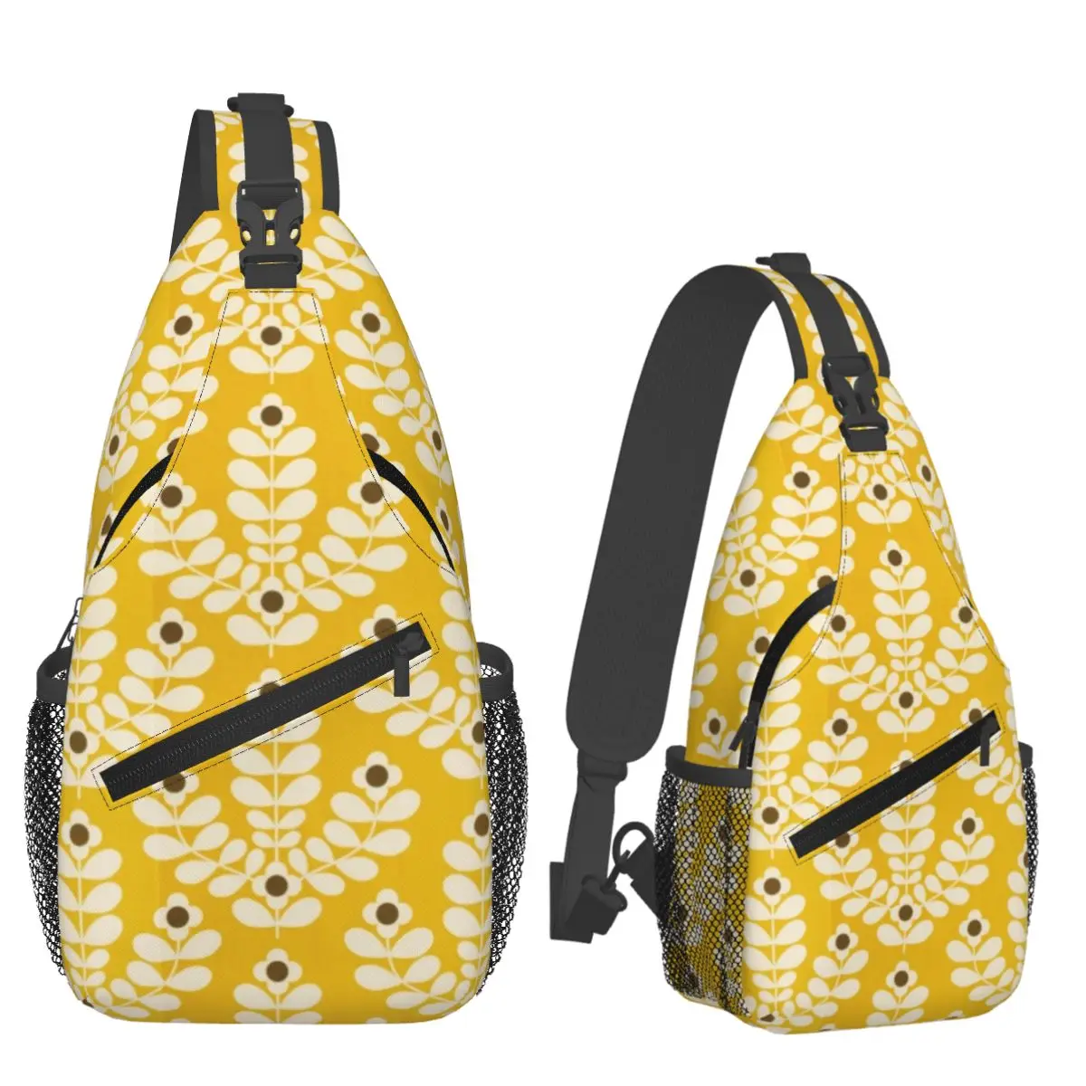 Orla Kiely Abstract Juniper Stem Flowers Chest Bag Men Sling Crossbody Backpack Chest Bag Travel Hiking Daypack Shoulder Bag
