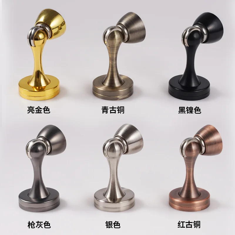Zinc alloy door suction black gray bedroom wall suction floor suction door