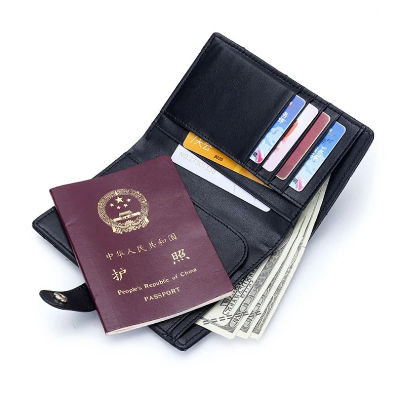 Travel Wallet Card Case Sheepskin Passport Holders Protector Travel Essentials Passport Cover Credit Card Slots for Women/Men
