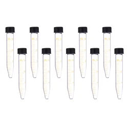 10pcs 15ml Conical High Speed Centrifuge Tubes Tube with Screw Glass Vial Tube for Laboratory