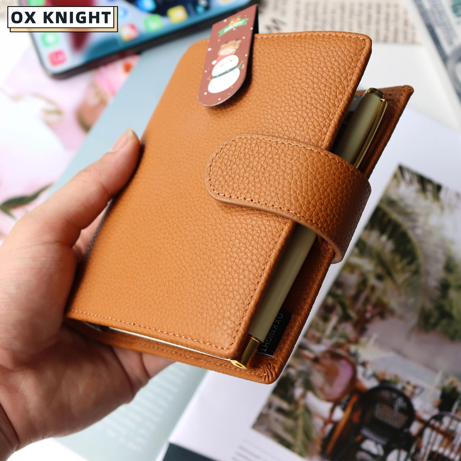 Imagem -05 - Knight-mini Notebook com Anéis Prateados Couro com Grãos Planejador Semanal Organizador Diário de Viagem a7 1925 mm ox