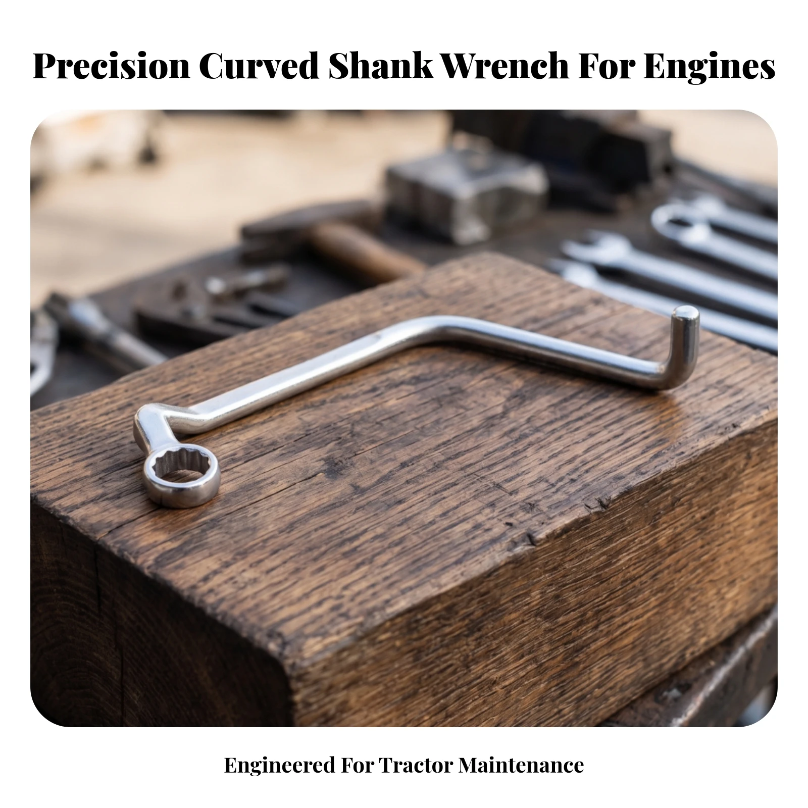 9/16 Inch Offset Wrench with Long Bent Shaft for Tight Engine Bay Access Tool