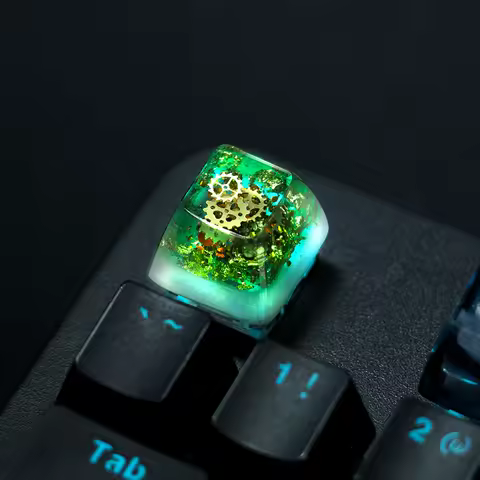 Ice Rose/Polar Bear/Steampunk/Gear/Pond Fish Artisan Resin Keycaps Mechanical Backlit Keyboard Custom Keycap For Anne Pro2 GK64
