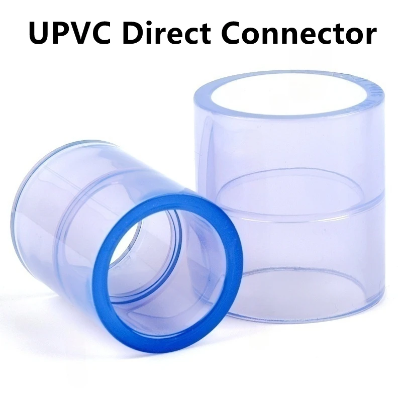

2~5PCS I.D 16~110mm Transparent Blue UPVC Direct Connector Tube Accessories Aquarium Tank Garden Irrigation Water Pipe Fittings