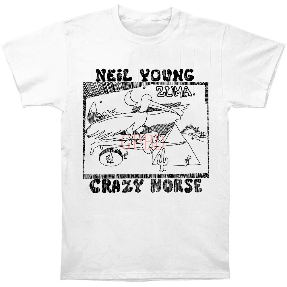 T Shirt Neil Young Crazy Horse Zuma Folk Rock Retro Vintage Hipster Uniseks