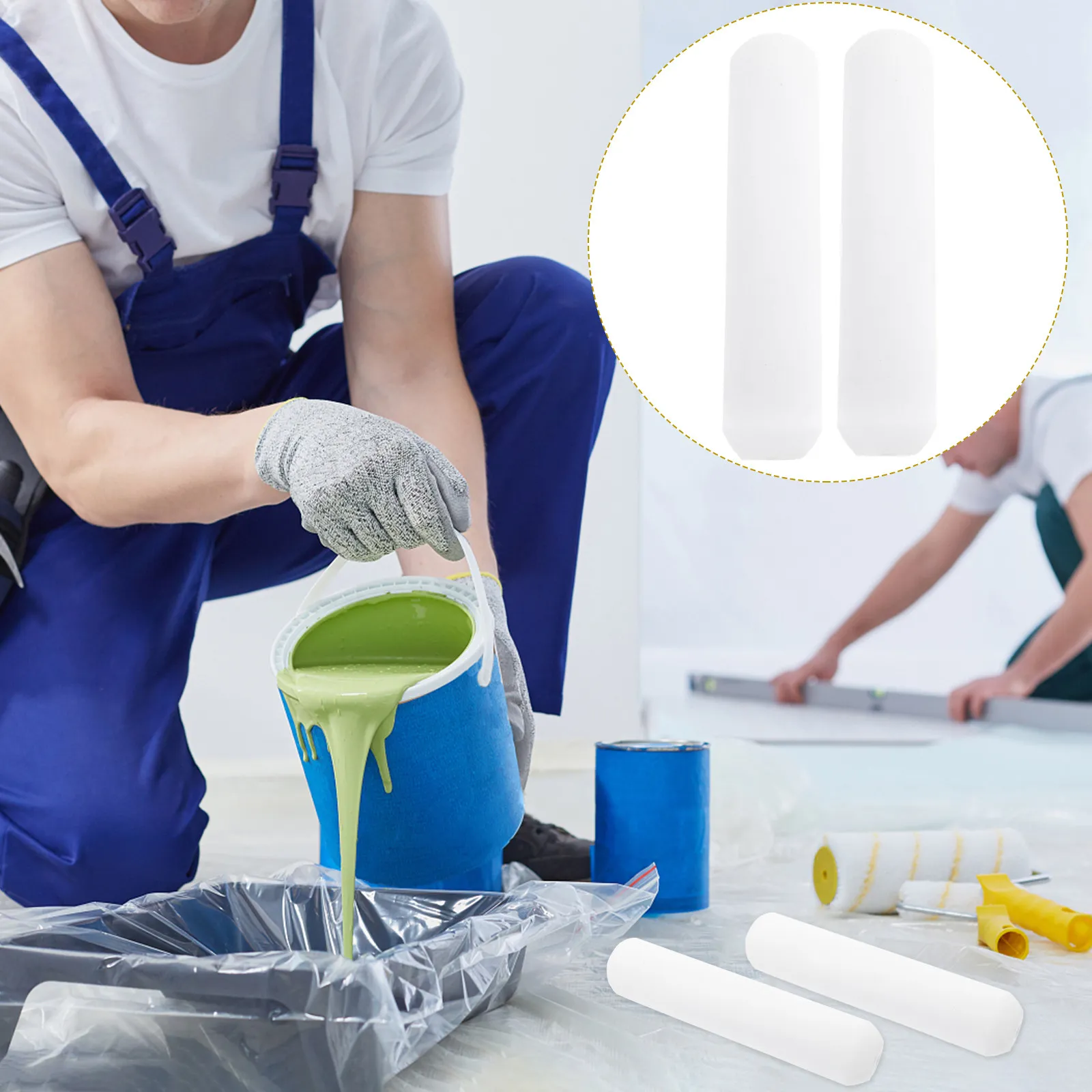 

Набор из 4 сменных насадок для малярных валиков 6 дюймов, губчатые ролики для покраски стен, легко используемый инструмент для малярных работ