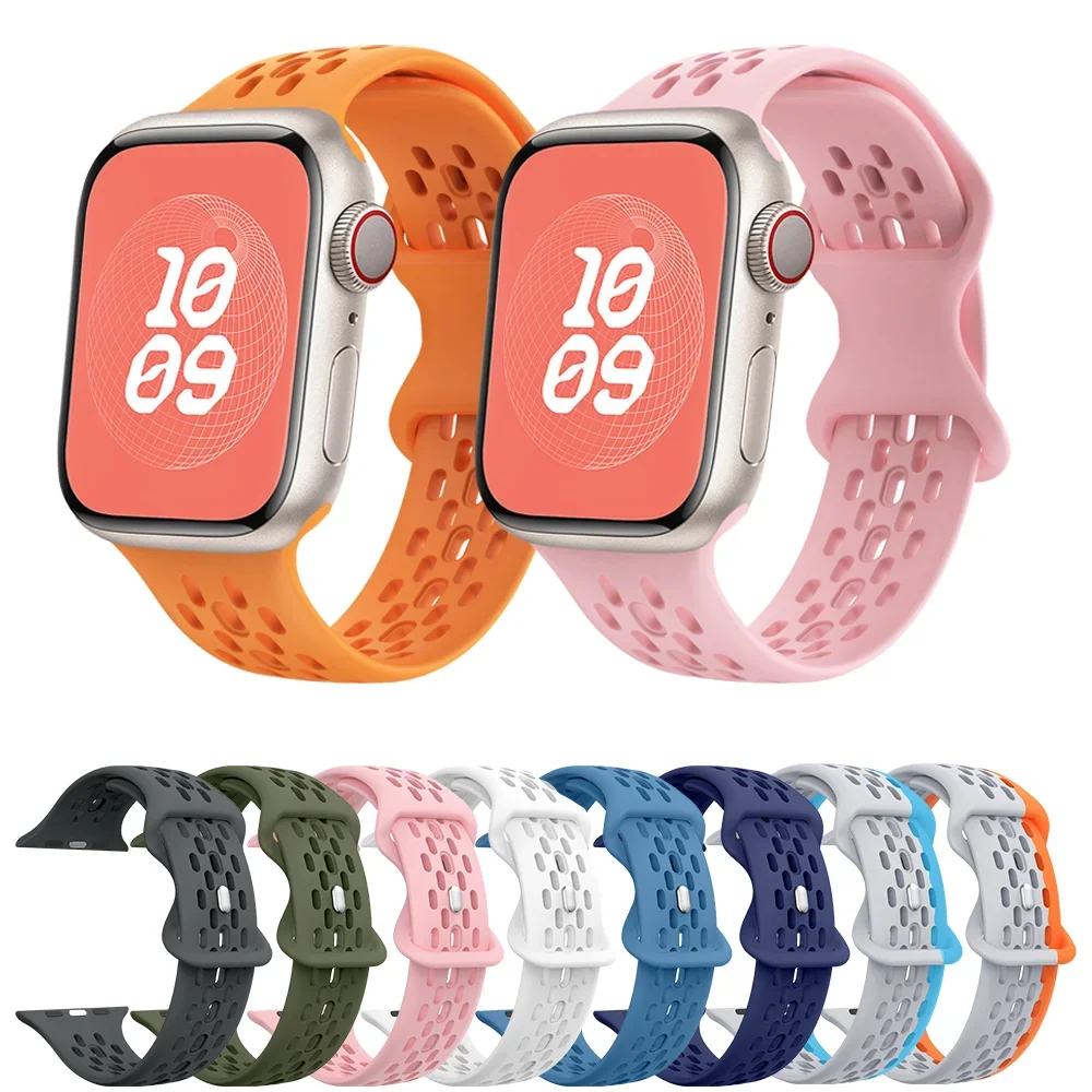 Pulseira para apple watch 38mm 40mm 41mm pulseira masculina pulseira universal silicone ao ar livre para apple watch série se se 2 45mm