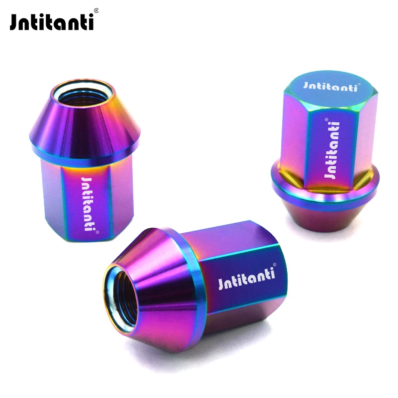 Jntitanti 22 hex Gr.5 titanium 10.9 grade customizd  titanium screw wheel nut titanium lug nut M14*1.5*40 for land-rover Tesla