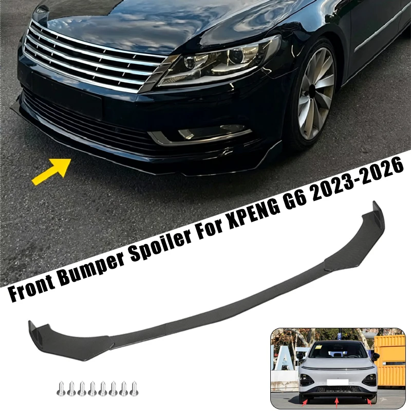 Sport Front Bumper Splitter Spoiler Lip For XPENG G6 2023-2026 5Pcs Adjustable Sectional Car Exterior Tuning Body Kit