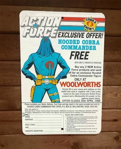 Action Force GI Joe Commander Woolworths Toy Ad  Metal Wall Sign