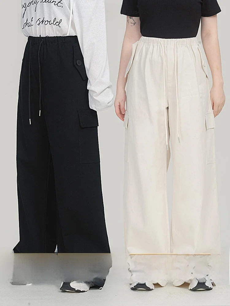 

Heynew Sweet Cool Dstring Work Pants Women plus Size Loose Casual Summer New Sle Cotton Blend Comfortable Wide Leg Trousers