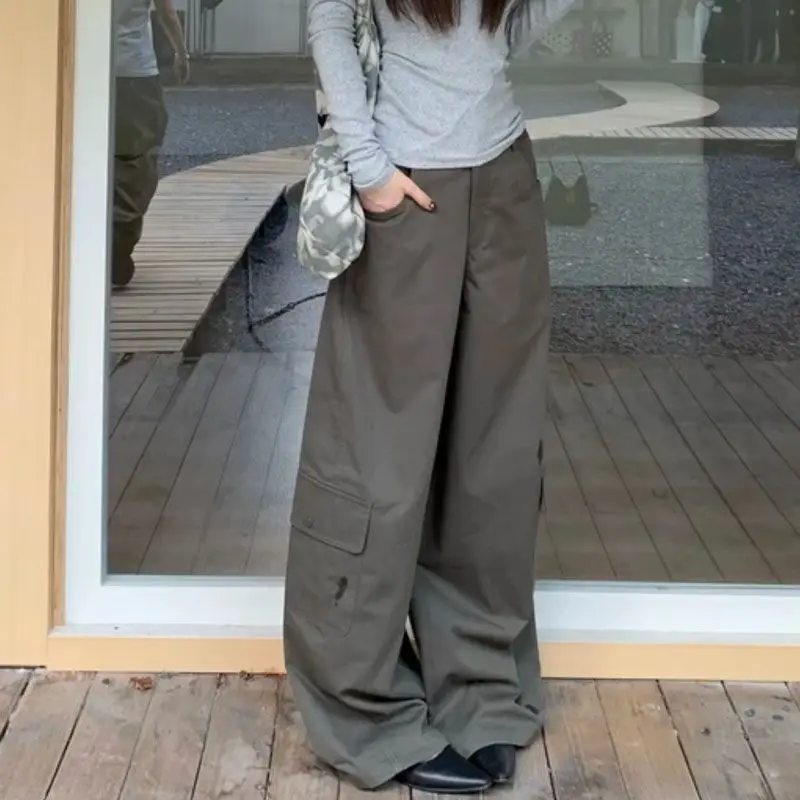 

Брюки в стиле ретро, новый корейский стиль, осенне-зимние комбинезоны для поездок на работу, спортивные брюки для офисных работников, свободные повседневные брюки