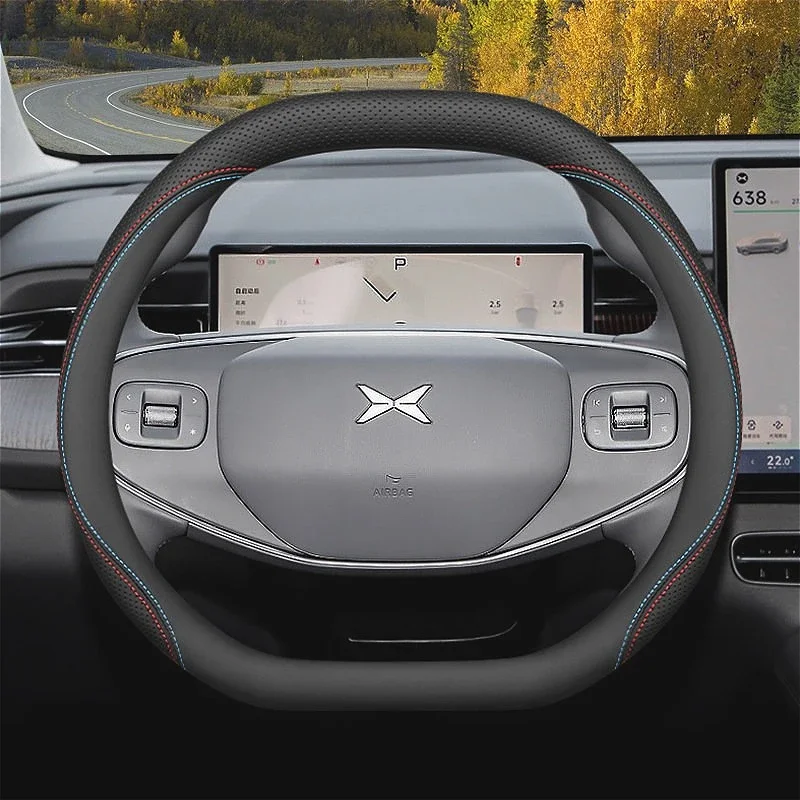 Luxury Ultra-Thin Leather Steering Wheel Cover for Xpeng G6 G9 P7+ Mona L03 G7 P7 2024 2025 2026 Auto Interior Accessories