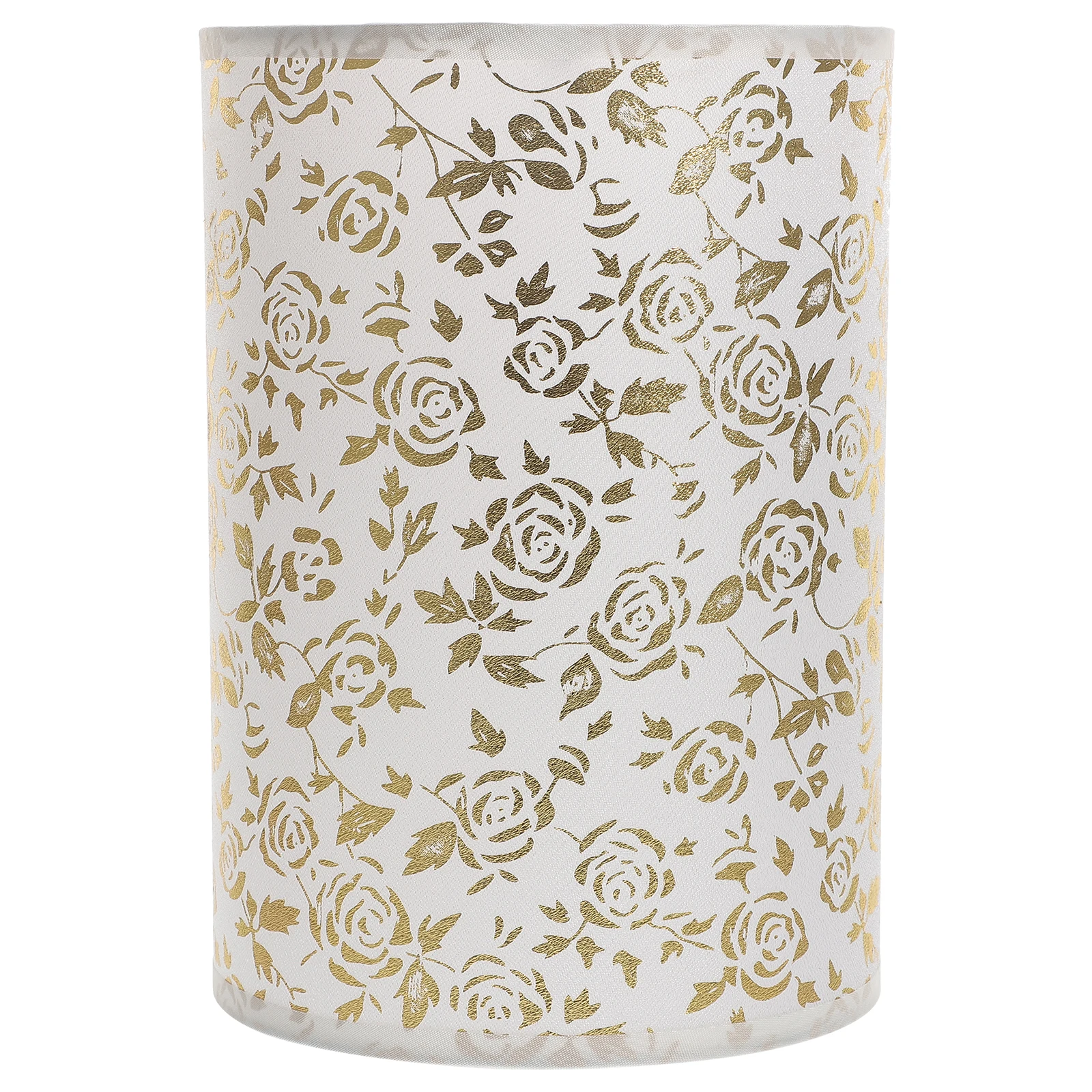 Rose Fabric Lampshade Small Desk Light Cloth Pleated Metal E27 Base Bulb Bedroom Living Room Study Office Modern Pattern Simple