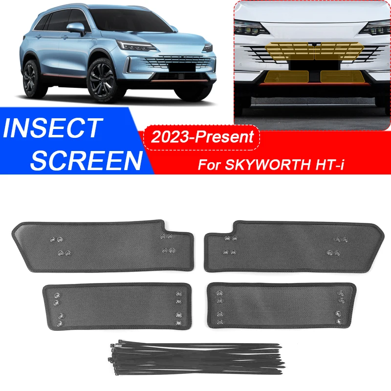 4PCS For SKYWORTH HT-i 2023-2025Car Insect-proof Air Inlet Protect Cover Auto Airin Insert Vent Racing Grill Net Accessories