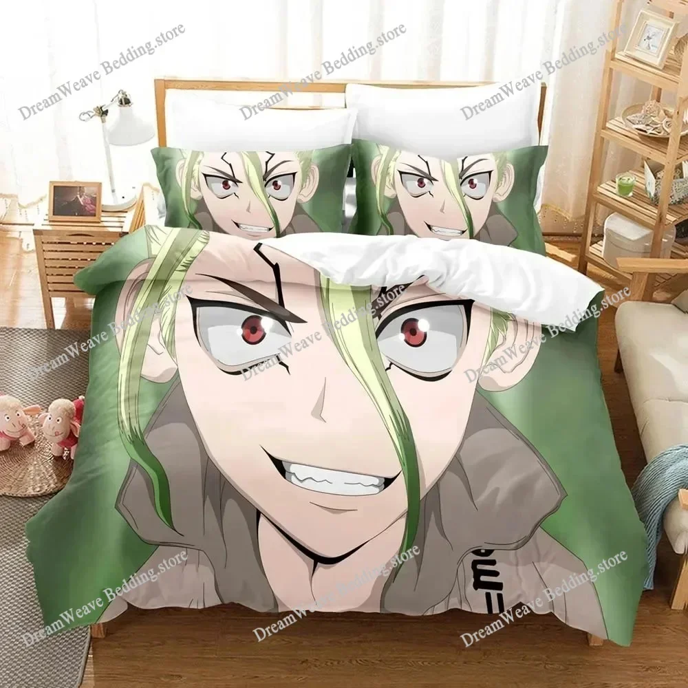 3D Printed Dr.Stone Senku Bedding Set Boys Girls Twin Queen Size Duvet Cover Pillowcase Bed Boys Adult Home Textileextile963