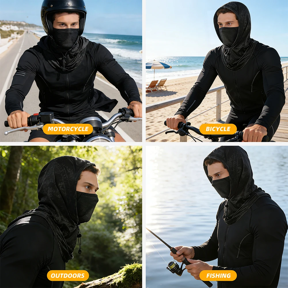 3-in-1 Kühlende Balaclava UV-Schutz Vollgesichtsmaske Kapuze Schnelltrocknende Sport-Kopfbedeckung für Outdoor-Aktivitäten wie Angeln, Radfahren, Wandern, Camping – Detail 1