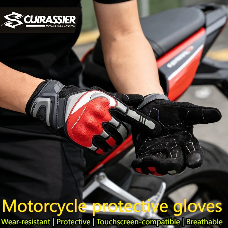 

Summer Full Finger Motocross Gloves Hard Shell Protective Off-Road Motorcycle Riding Gloves Breathable Touch Screen Moto Gloves