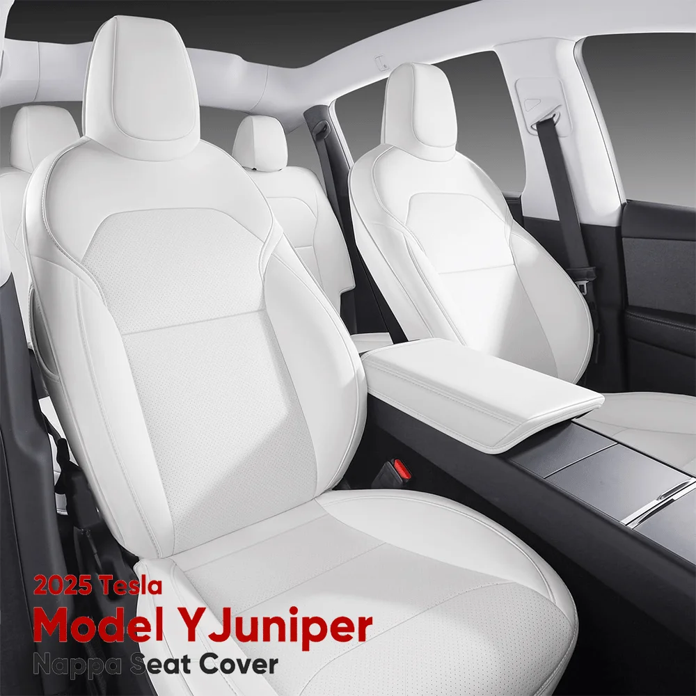 

Чехлы на автомобильные сиденья для нового 2025 2026 Tesla Model Y Juniper Nappa, кожаная подушка безопасности для салона автомобиля, совместимая с подушкой, полный комплект