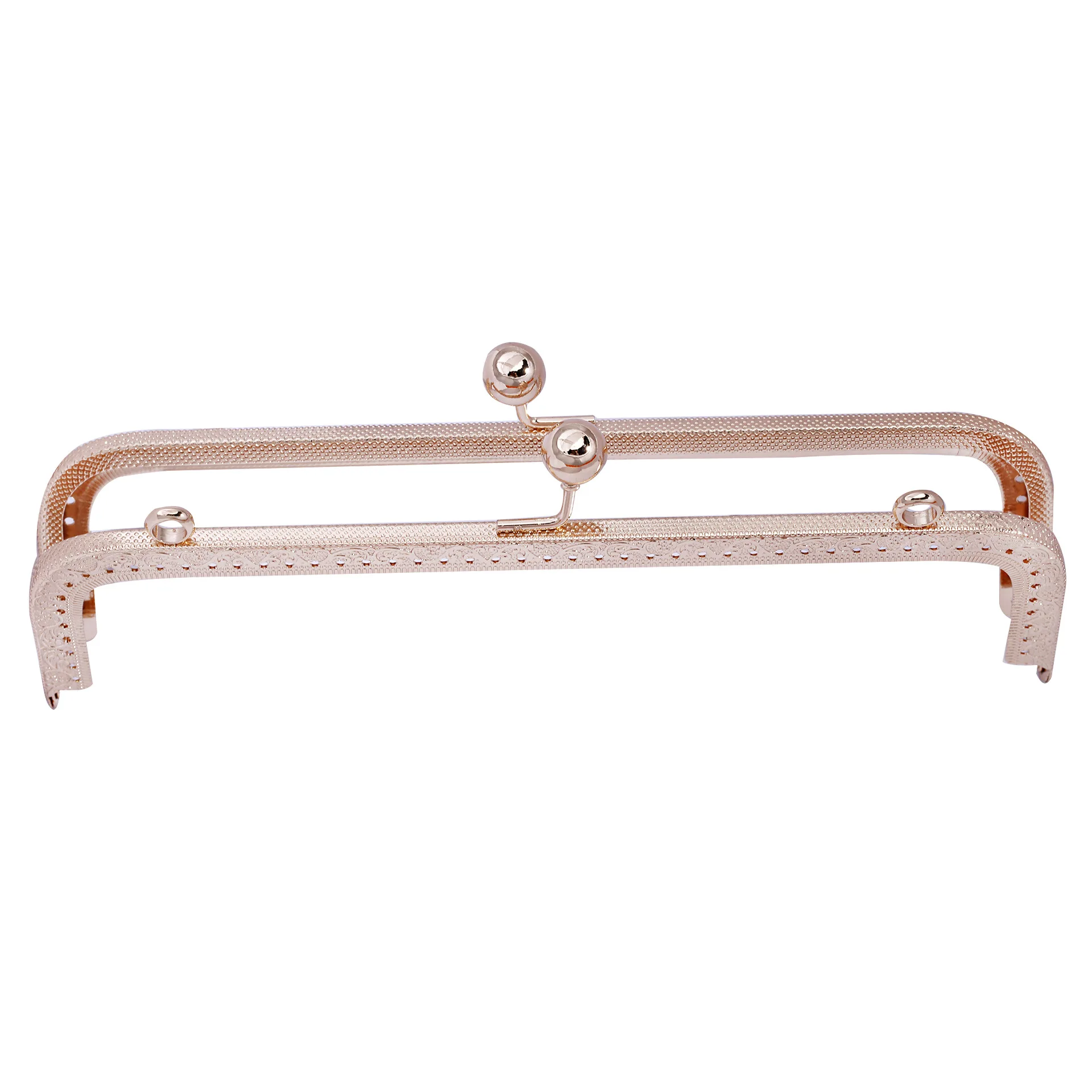 DIY 20.5cm Vintage Elegant Women Purse Frame Clutch Bag Clasp With Handle Knurling Bronze Hardware Accessories High Quality